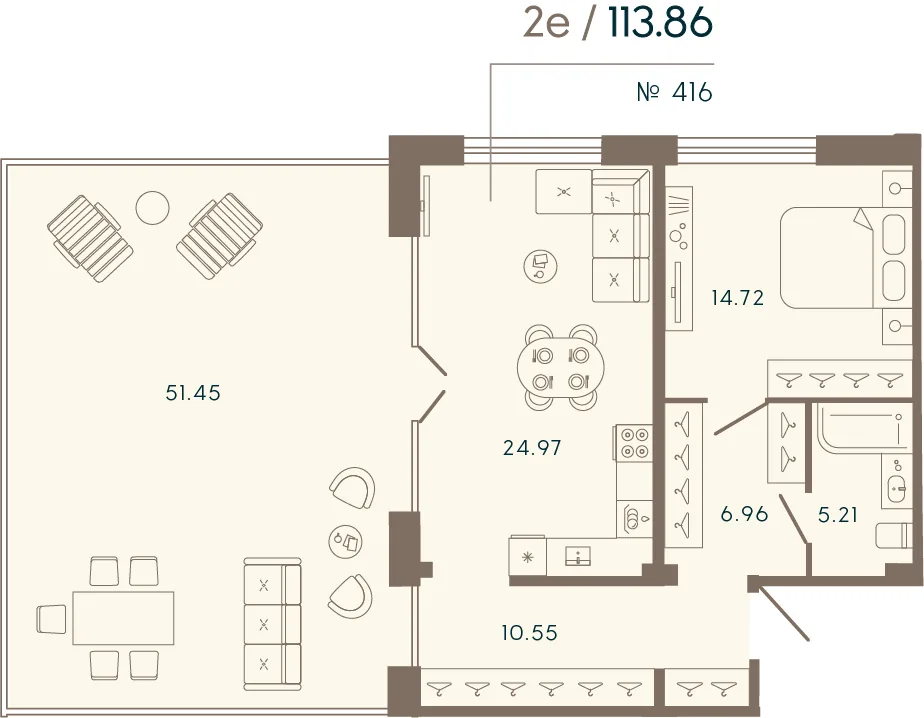Планировка: Квартира 114 м² в «17/33 Петровский остров»