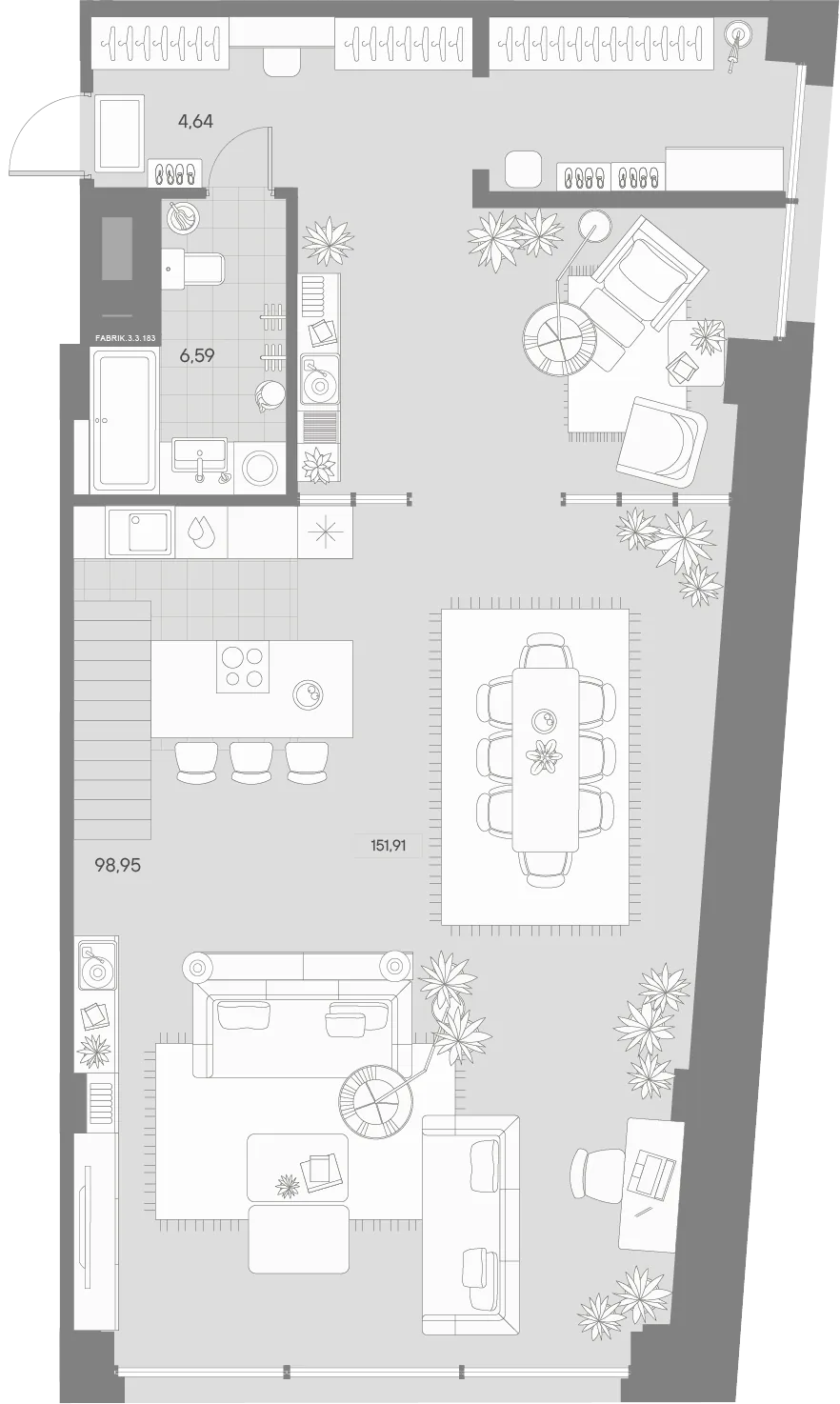 Планировка: Квартира 153 м² в «AVANT»