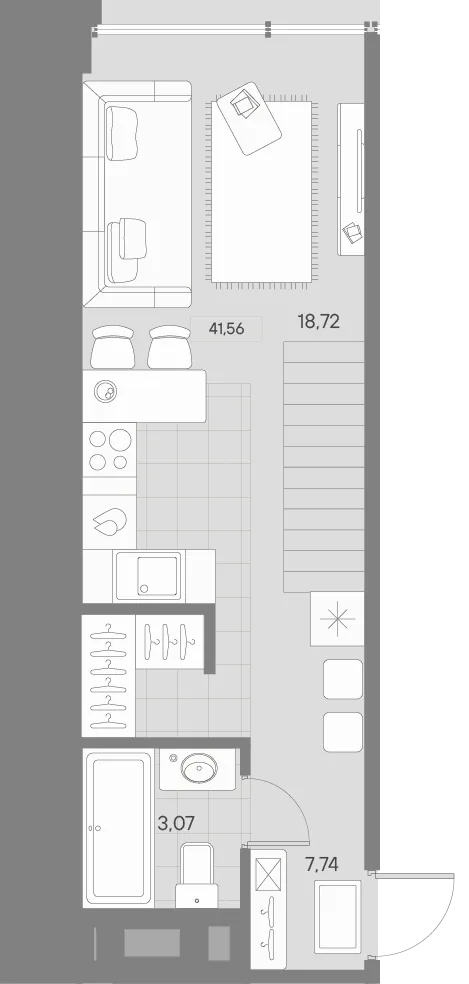 Планировка: Однокомнатная квартира 41 м² в «AVANT»
