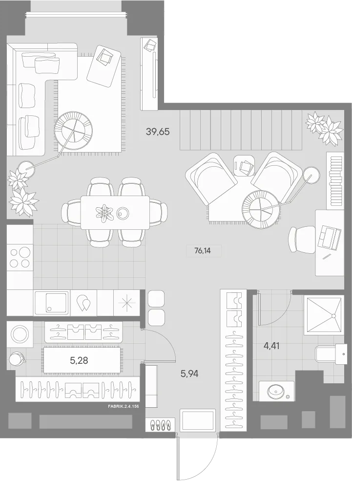 Планировка: Квартира 76 м² в «AVANT»