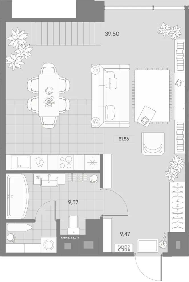 Планировка: Квартира 76 м² в «AVANT»