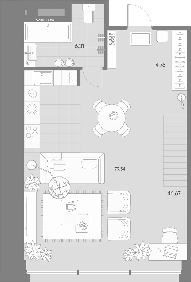 Планировка: Квартира 78 м² в «AVANT»