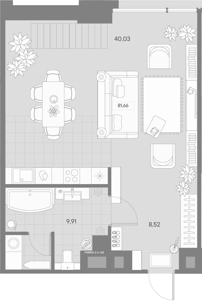 Планировка: Квартира 80 м² в «AVANT»