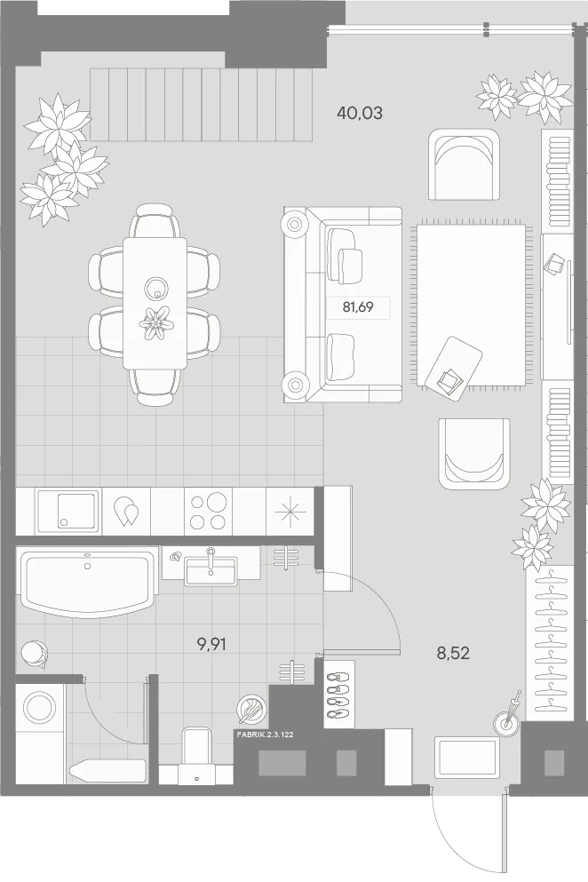 Планировка: Квартира 80 м² в «AVANT»