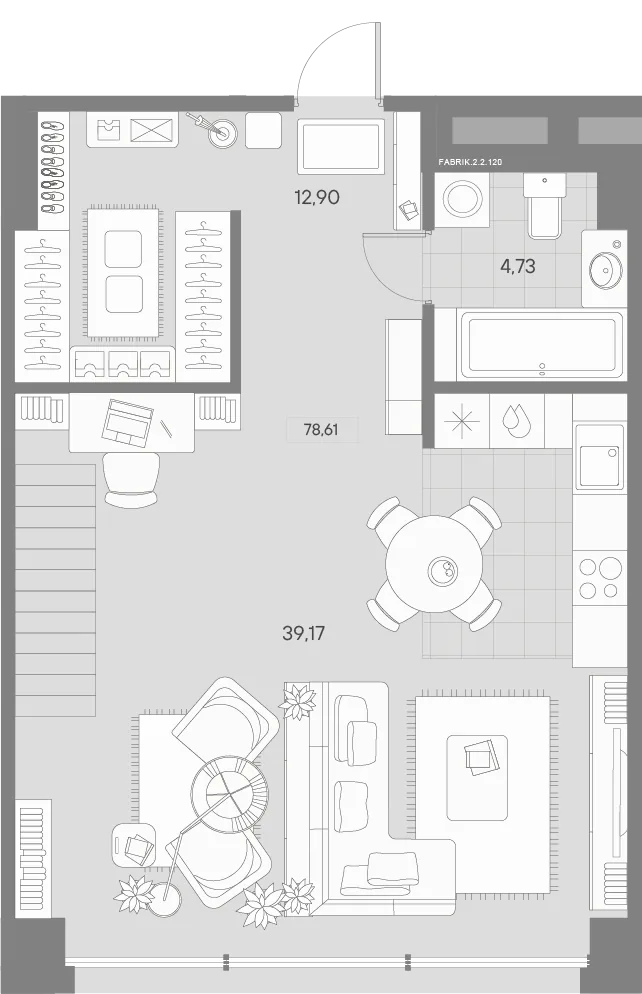 Планировка: Квартира 80 м² в «AVANT»