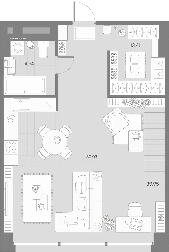 Планировка: Квартира 81 м² в «AVANT»