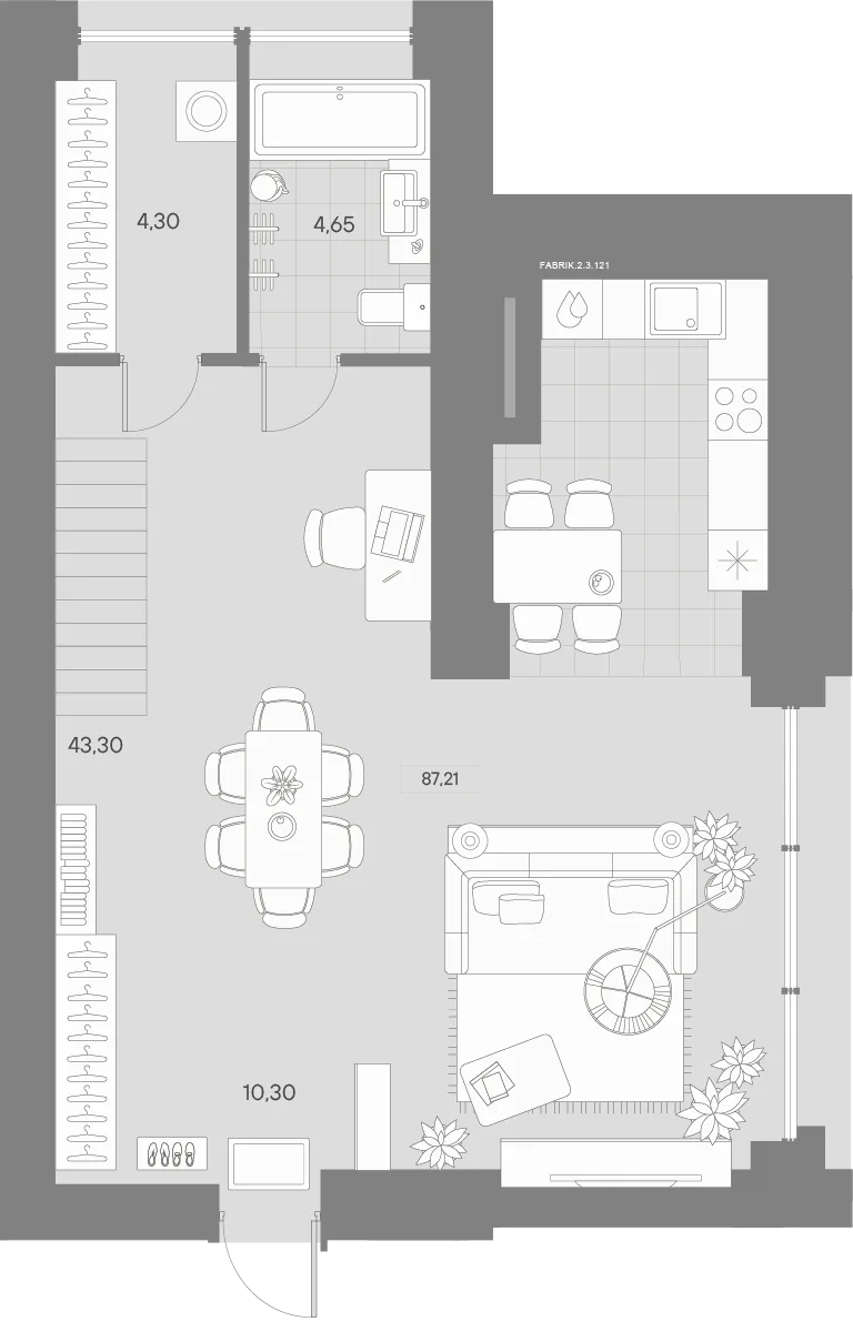 Планировка: Квартира 89 м² в «AVANT»
