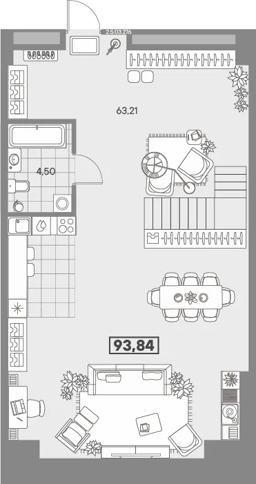 Планировка: Квартира 94 м² в «AVANT»