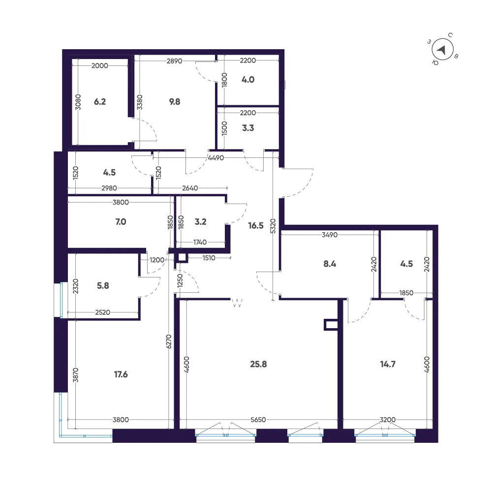 Планировка: Квартира 131 м² в «ЛДМ»