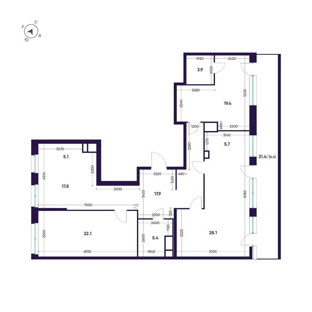 Планировка: Квартира 132 м² в «ЛДМ»