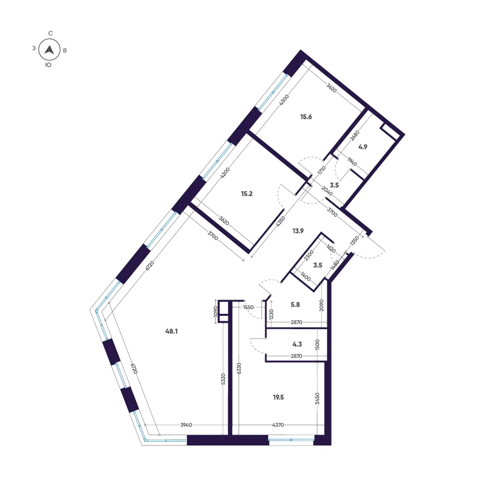 Планировка: Квартира 134 м² в «ЛДМ»