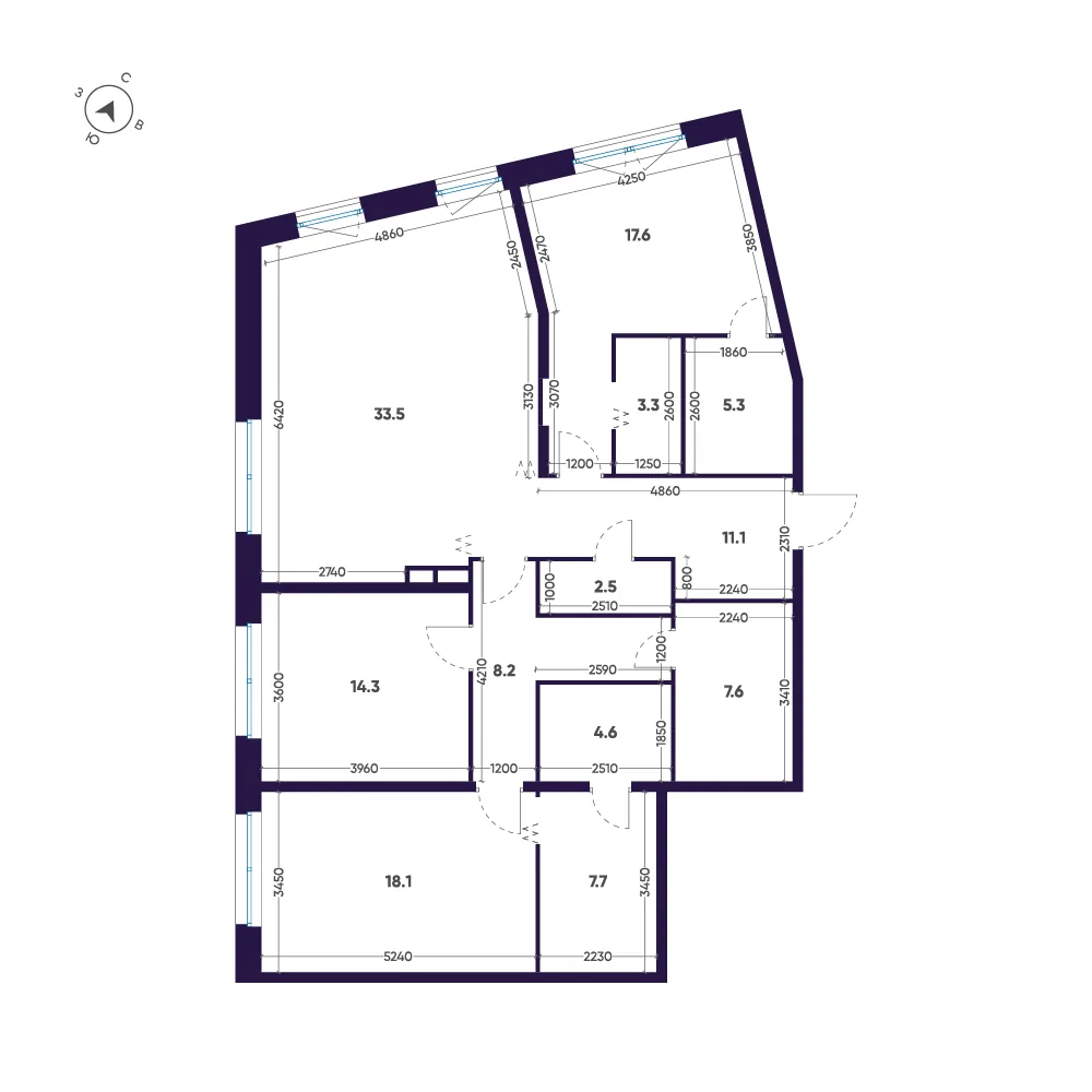 Планировка: Квартира 134 м² в «ЛДМ»