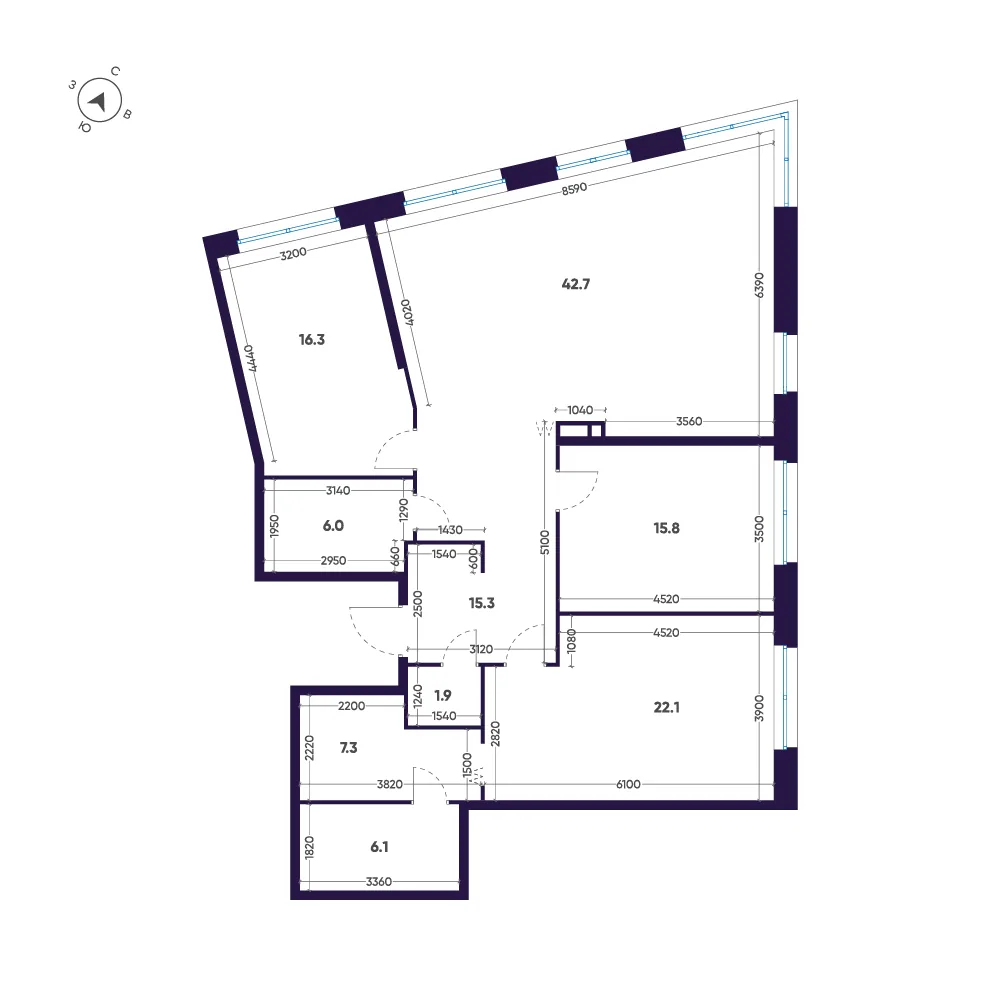 Планировка: Квартира 134 м² в «ЛДМ»