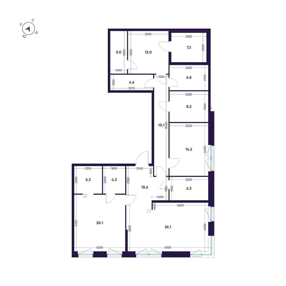 Планировка: Квартира 141 м² в «ЛДМ»