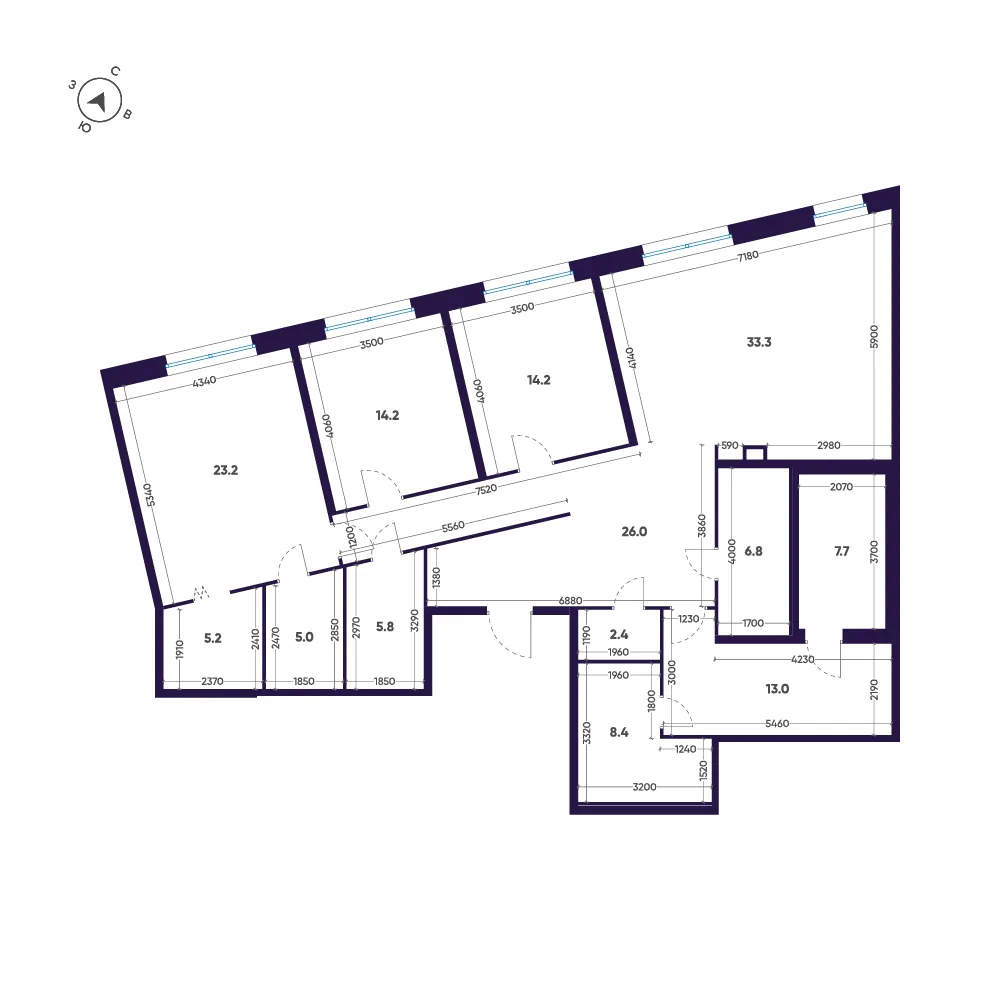 Планировка: Квартира 165 м² в «ЛДМ»