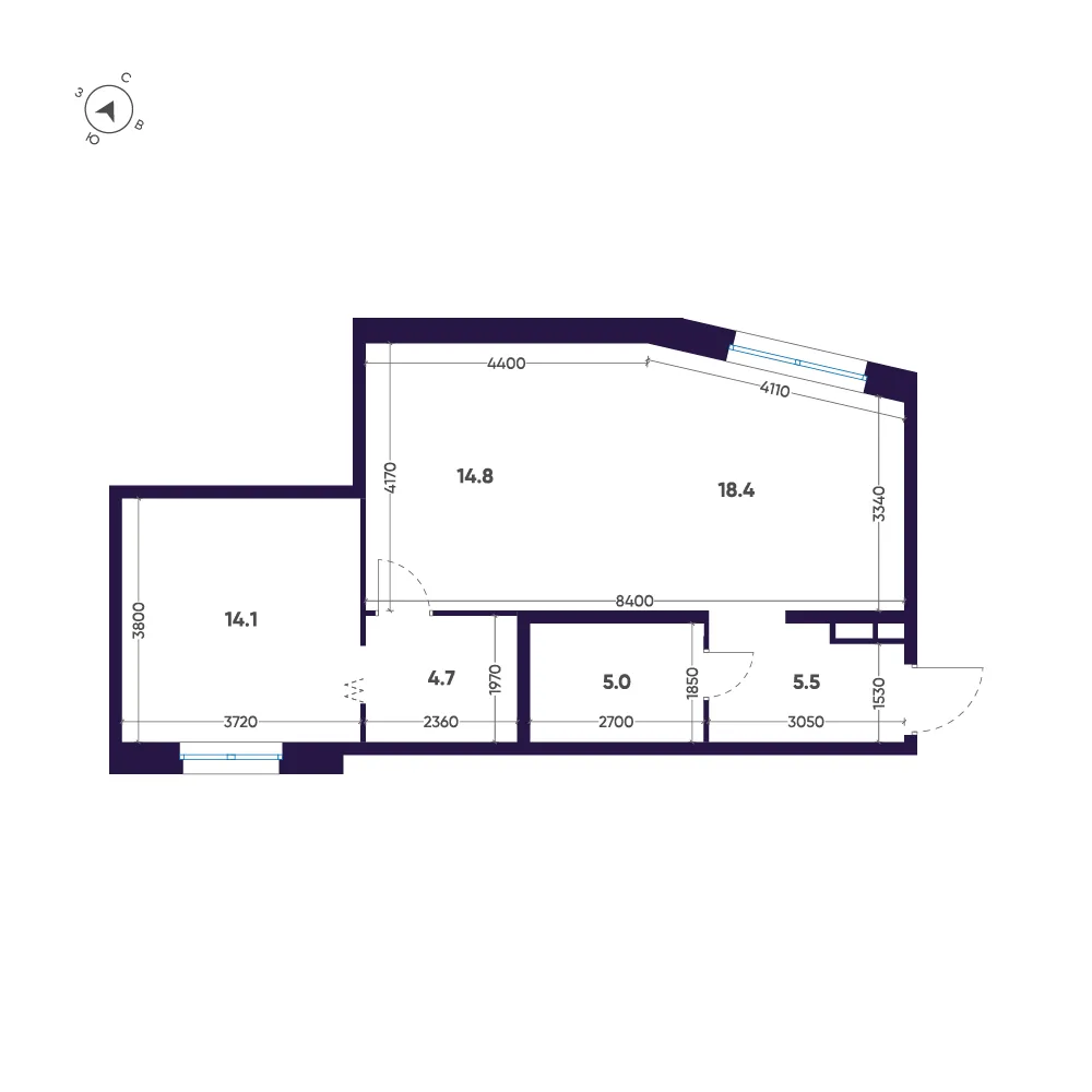 Планировка: Квартира 62 м² в «ЛДМ»