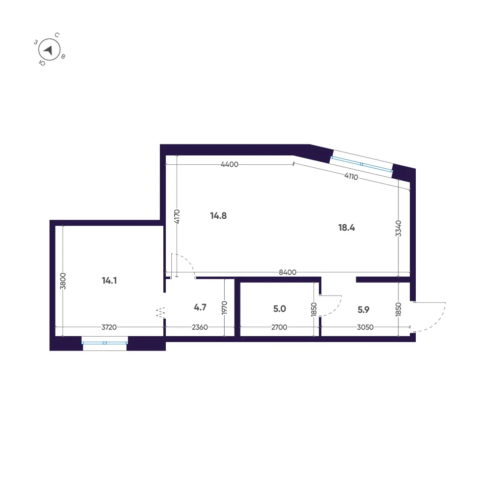 Планировка: Квартира 63 м² в «ЛДМ»