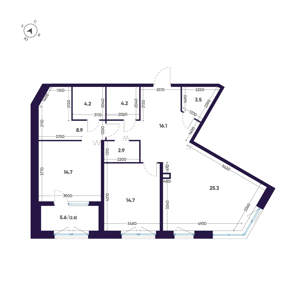 Планировка: Квартира 97 м² в «ЛДМ»