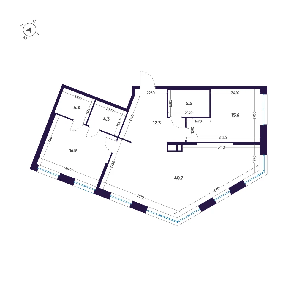 Планировка: Квартира 99 м² в «ЛДМ»