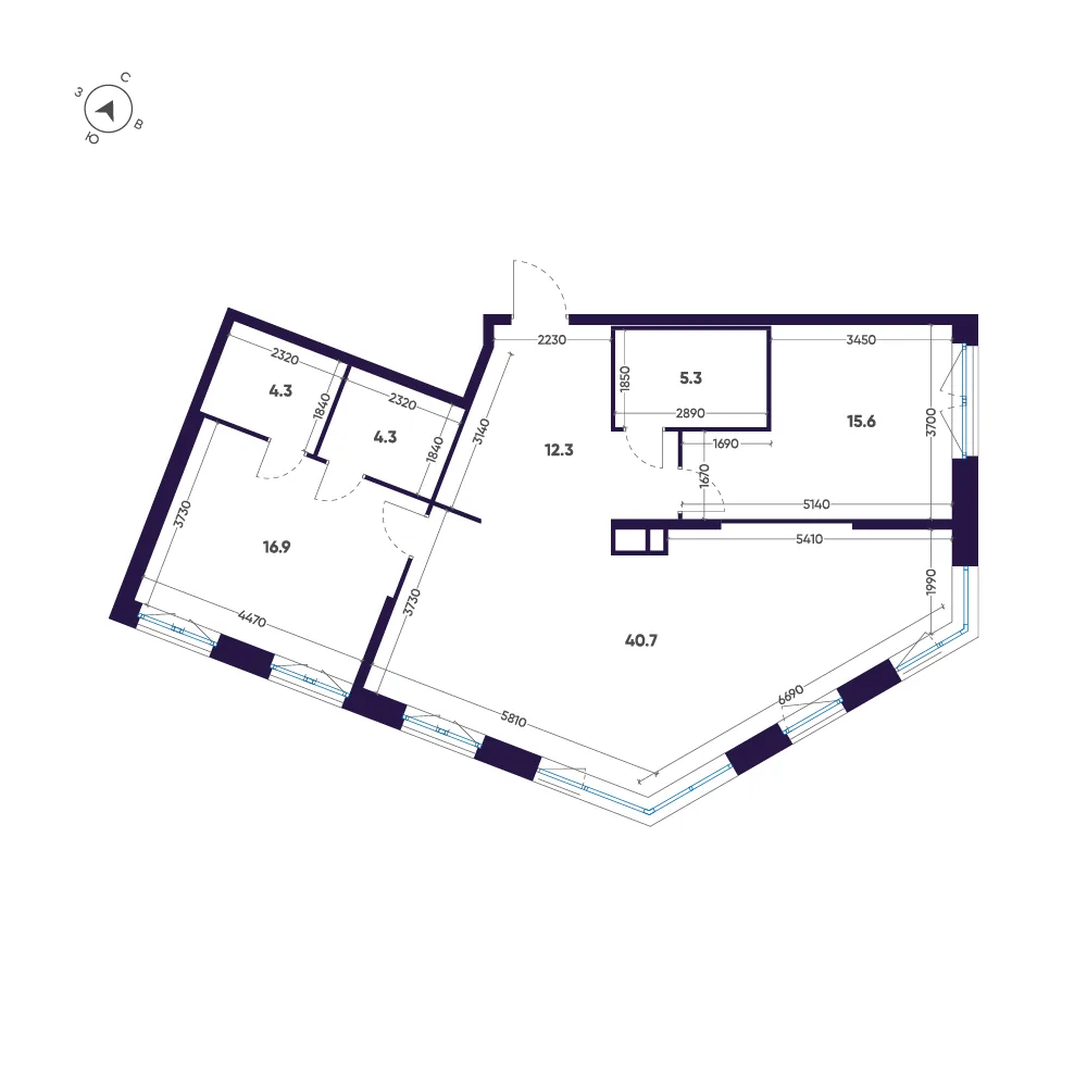 Планировка: Квартира 99 м² в «ЛДМ»