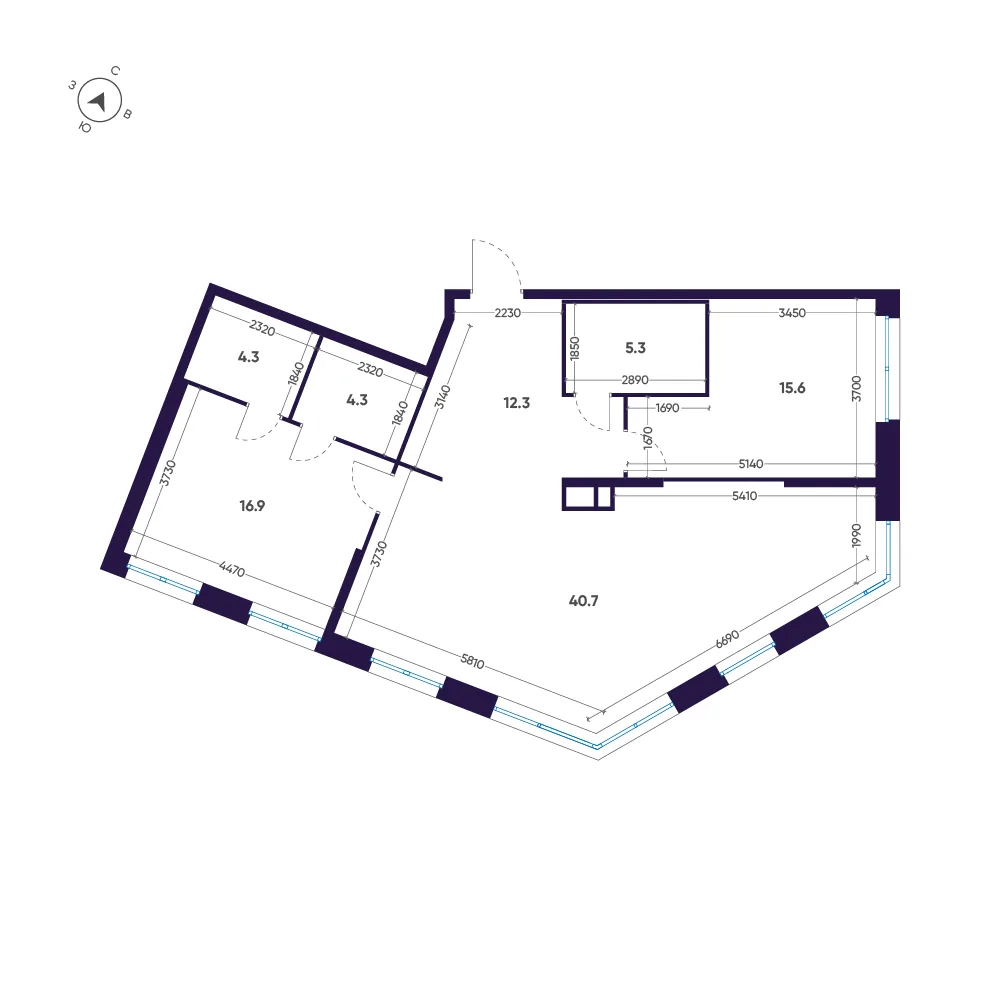 Планировка: Квартира 99 м² в «ЛДМ»
