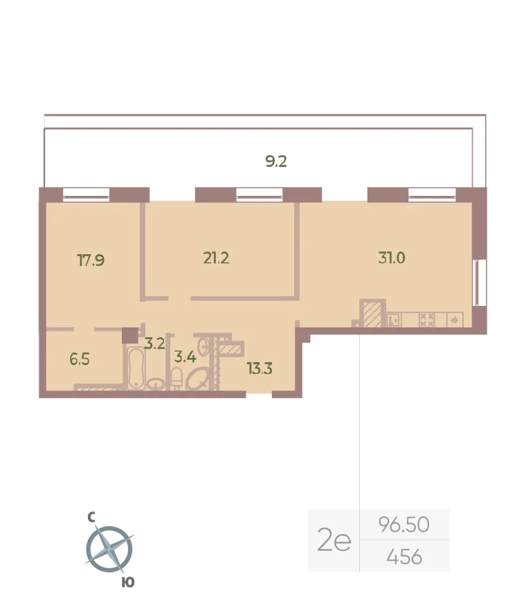 Планировка: Квартира 106 м² в «Neva Haus»