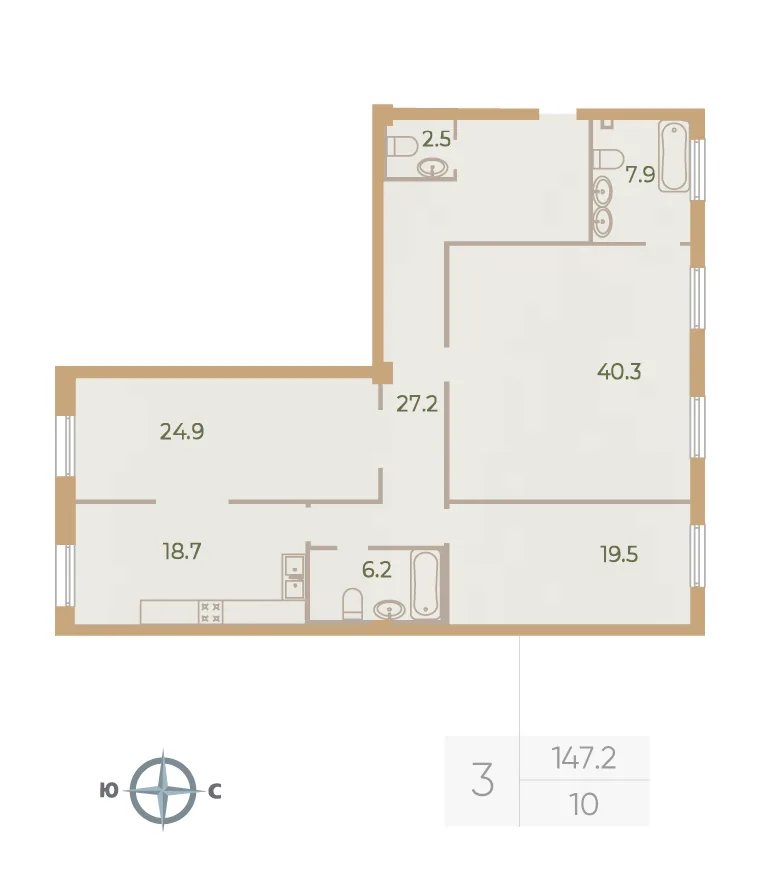 Планировка: Квартира 147 м² в «Neva Haus»