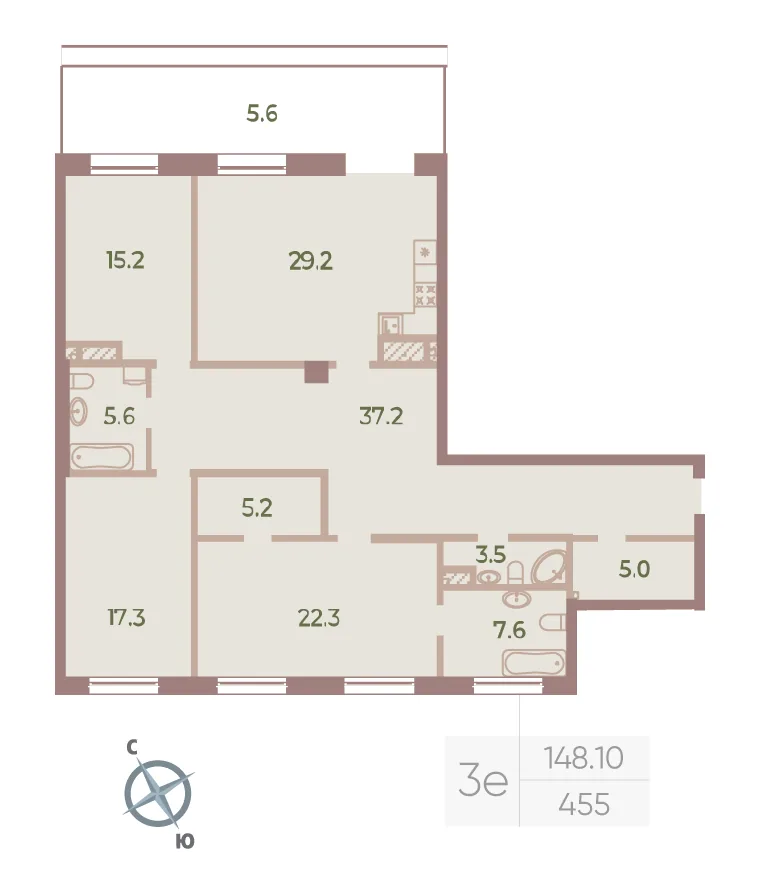 Планировка: Квартира 154 м² в «Neva Haus»