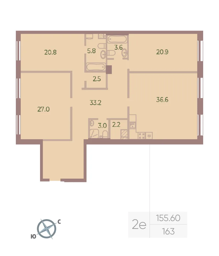 Планировка: Квартира 156 м² в «Neva Haus»