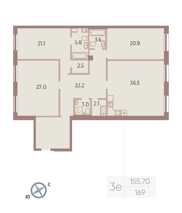 Планировка: Квартира 156 м² в «Neva Haus»