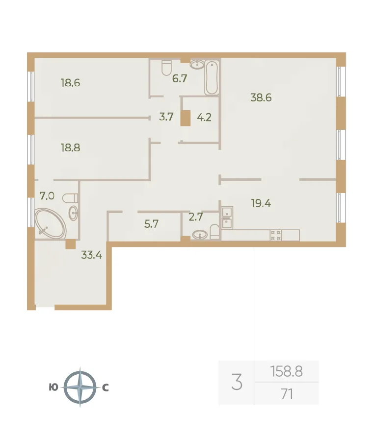 Планировка: Квартира 159 м² в «Neva Haus»
