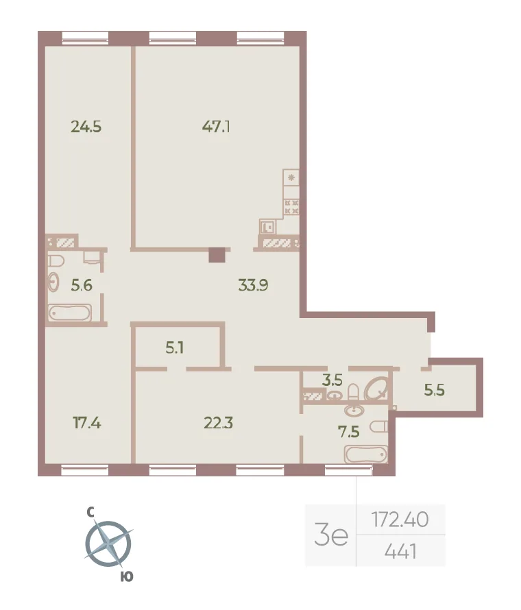 Планировка: Квартира 172 м² в «Neva Haus»