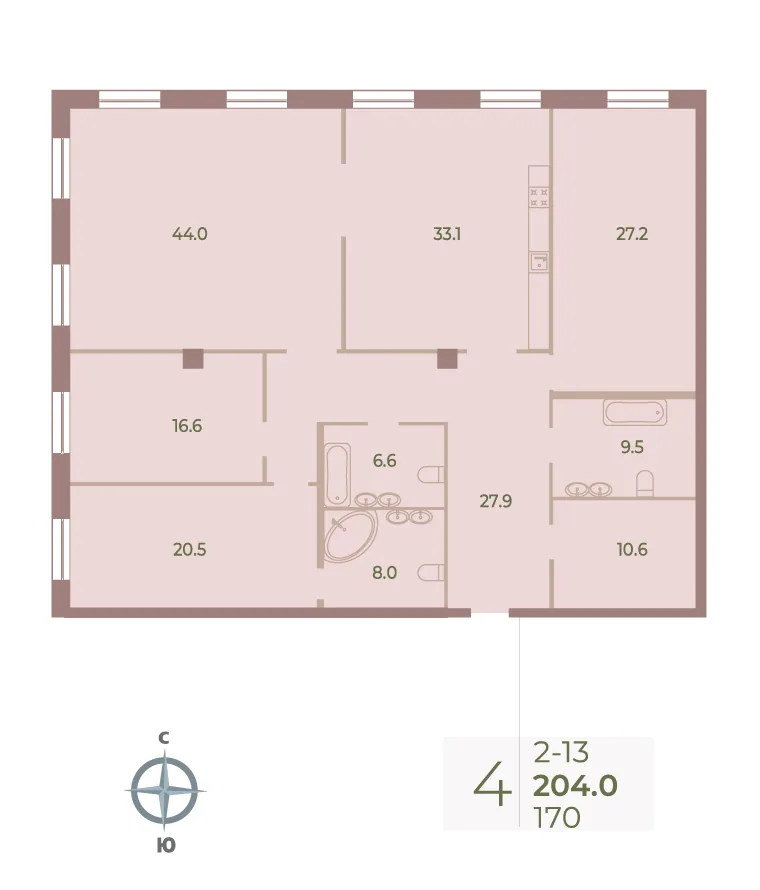 Планировка: Квартира 204 м² в «Neva Haus»